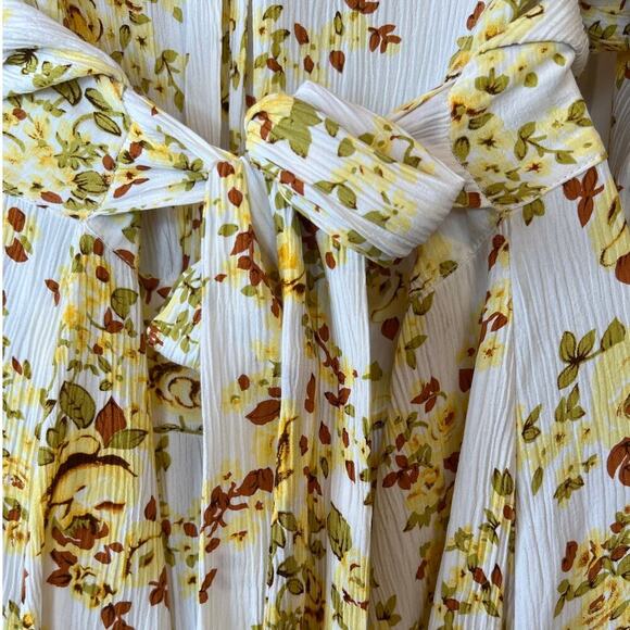 FAITHFULL Goldie Floral Off White Rafa Midi Dress Women's Size 6 = Medium - Picture 12 of 16